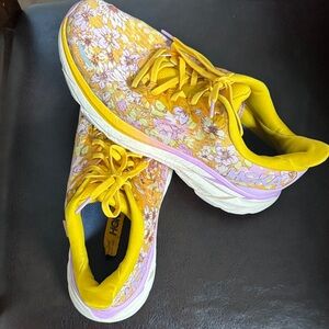 Hoka  free people Women's Yellow Floral Athletic Shoes